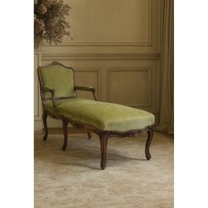 Chaise longue ancienne française de style Louis XV