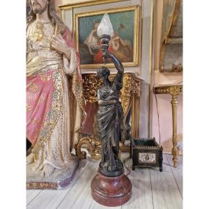 Grande lampe Liberty ancienne du XIXe siècle