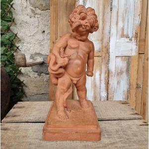 Ancient Hercules Sculpture Signed Marcel Courbier
