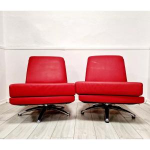 Paire de fauteuils pivotants de style Mid-Century Cajus Maelum pour fjords