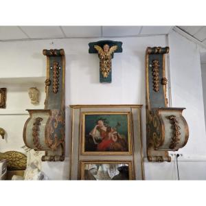 Paire de consoles françaises de style Louis XVI, XVIIIe siècle