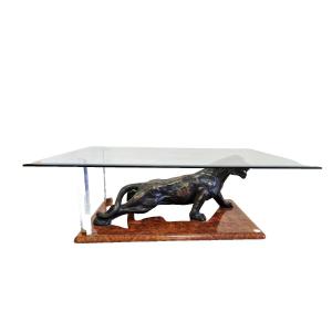 Claude Dallie Designer Coffee Table, Hollywood Regency Style