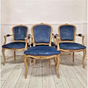 4 chaises de salle à manger françaises anciennes