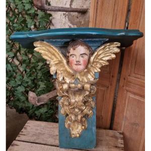 Console d'église ancienne, sculpture religieuse du XIXe siècle