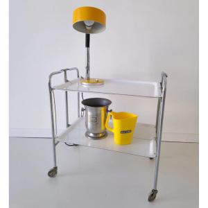 Mid-century Modern Chromed Rolling Bar Cart, Bremshey Medical Cart From The A