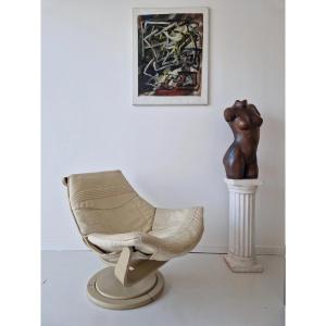 Vintage Nelo "flight High" Swedish Chair By Takashi Okamura Swivel 1970s Home