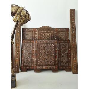 Damascene Bed From The Middle East With Inlays – Bone And Mother-of-pearl Mosaic