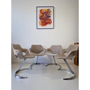 Boris Tabacoff Cantilever Dining Or Living Room Chairs, Sphinx Model