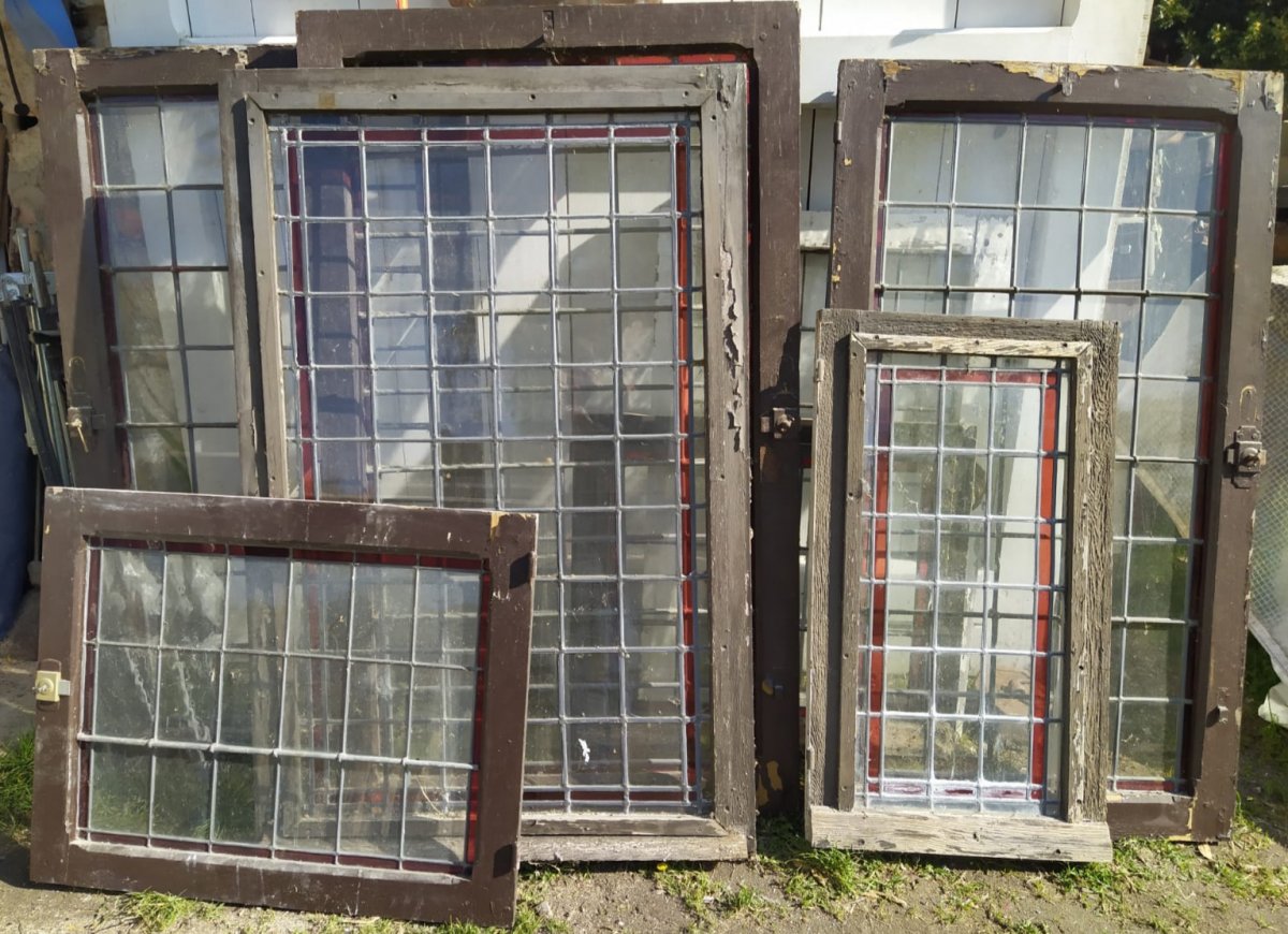 Stained Glass In Wood Frame Woodwork Doors Shutters