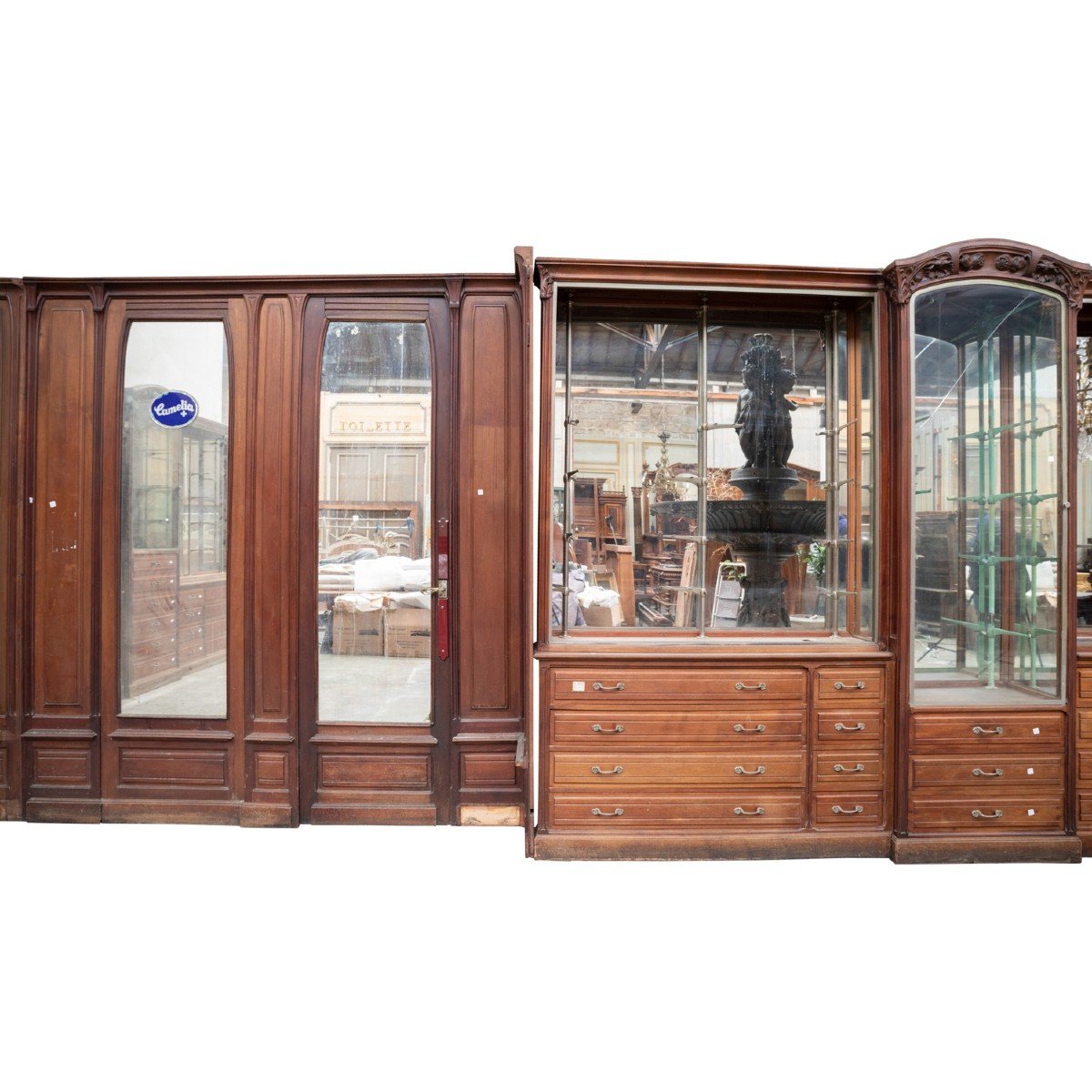 Art Nouveau Mahogany Paneling, 20th Century-photo-2