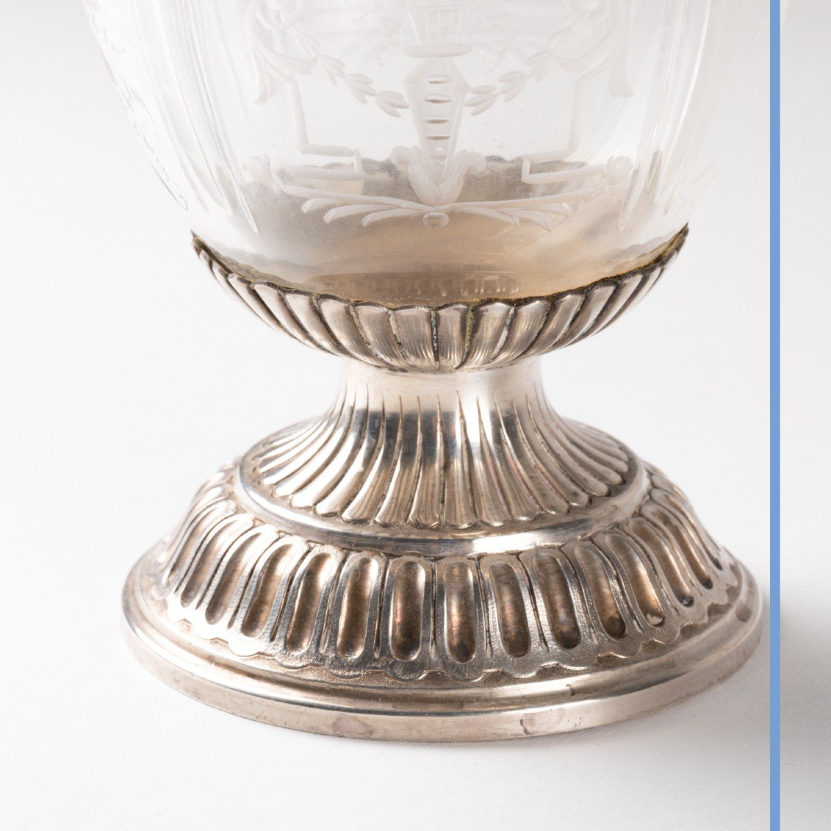 Aiguière de style Louis XV en cristal taillé et argent ciselé, XIXe-photo-5