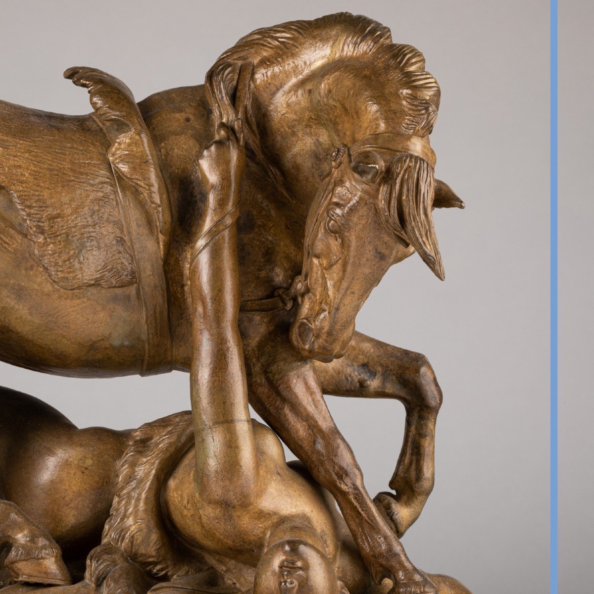 Jean-François-Théodore Gechter (1795-1844), L'amazone blessée, aluminium patiné, XIXe-photo-4