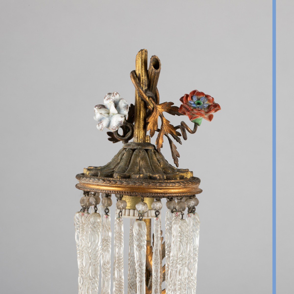 Paire de lampes de chevets, porcelaine et verre, fin XIXe, début XXe-photo-6