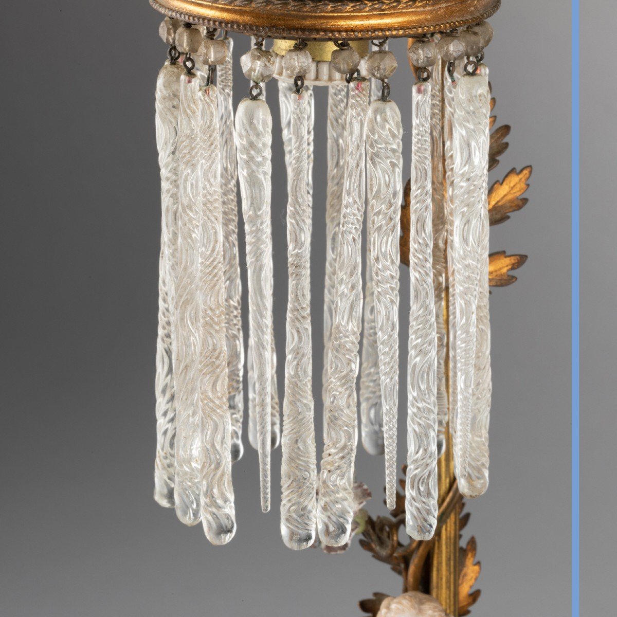Paire de lampes de chevets, porcelaine et verre, fin XIXe, début XXe-photo-7
