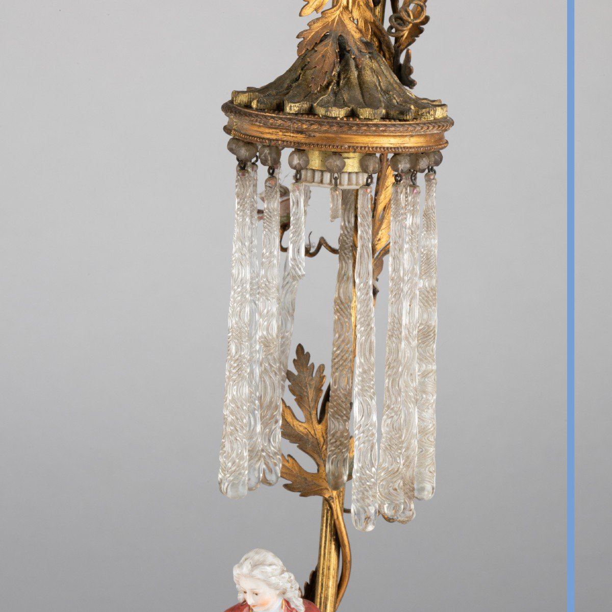 Paire de lampes de chevets, porcelaine et verre, fin XIXe, début XXe-photo-8