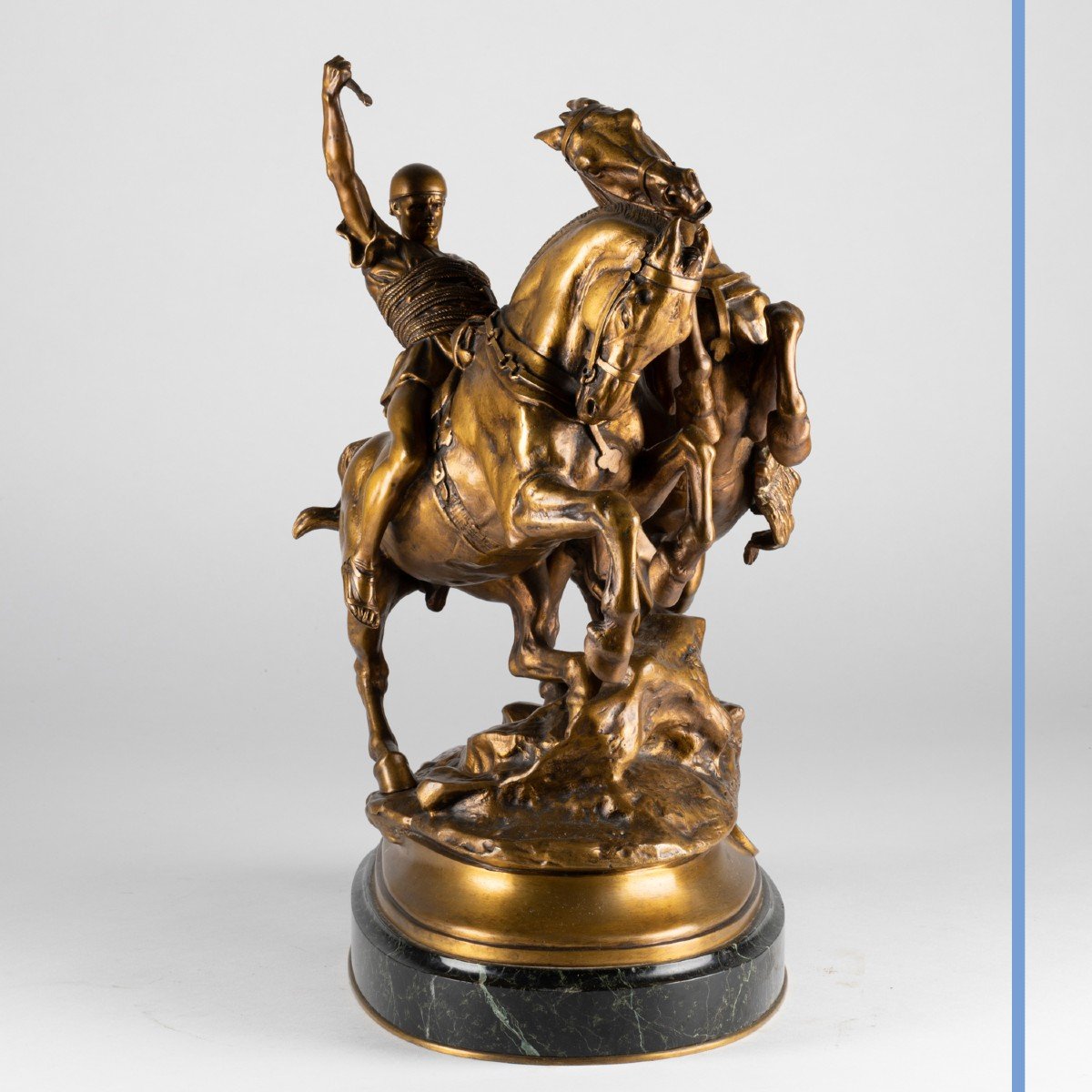 Emmanuel Fremiet (1824 - 1910), cavalier antique, bronze, XIXe-photo-2
