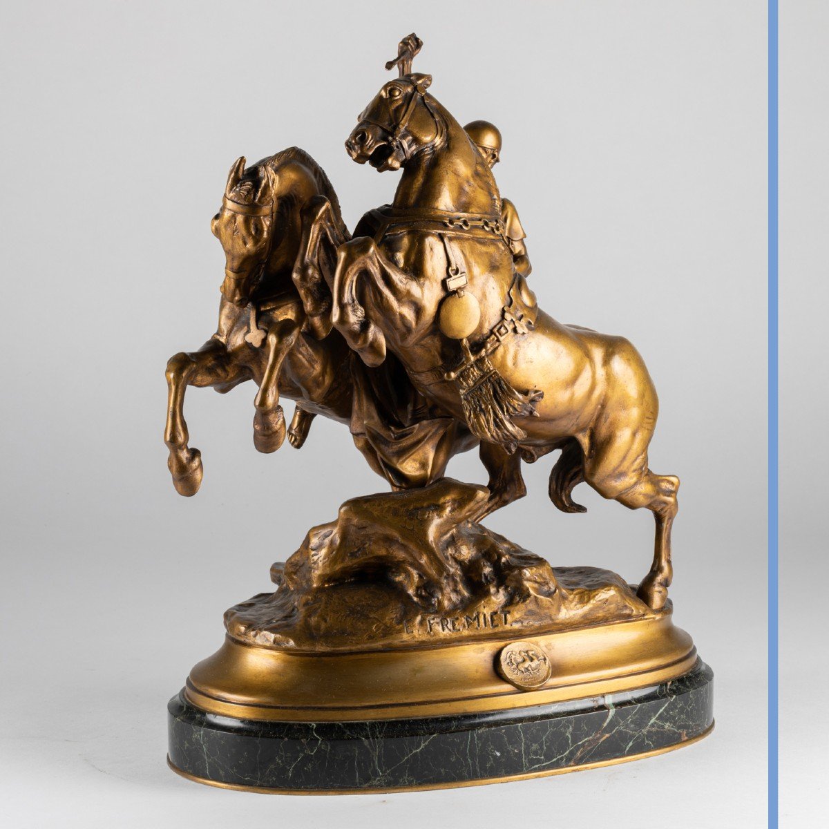 Emmanuel Fremiet (1824 - 1910), cavalier antique, bronze, XIXe-photo-4