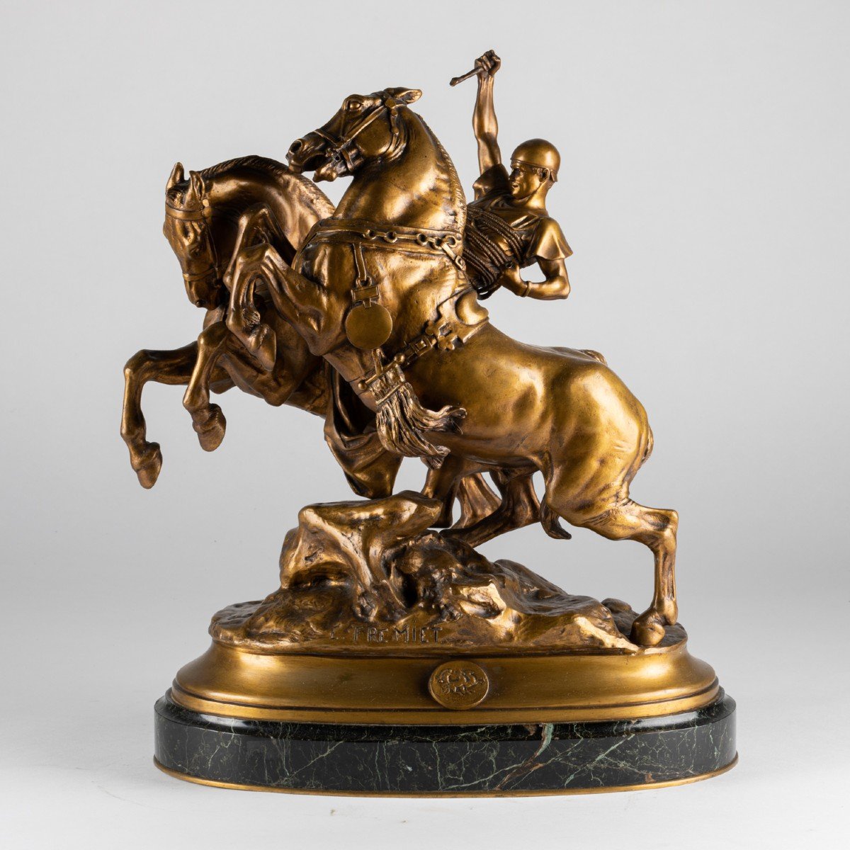 Emmanuel Fremiet (1824 - 1910), cavalier antique, bronze, XIXe