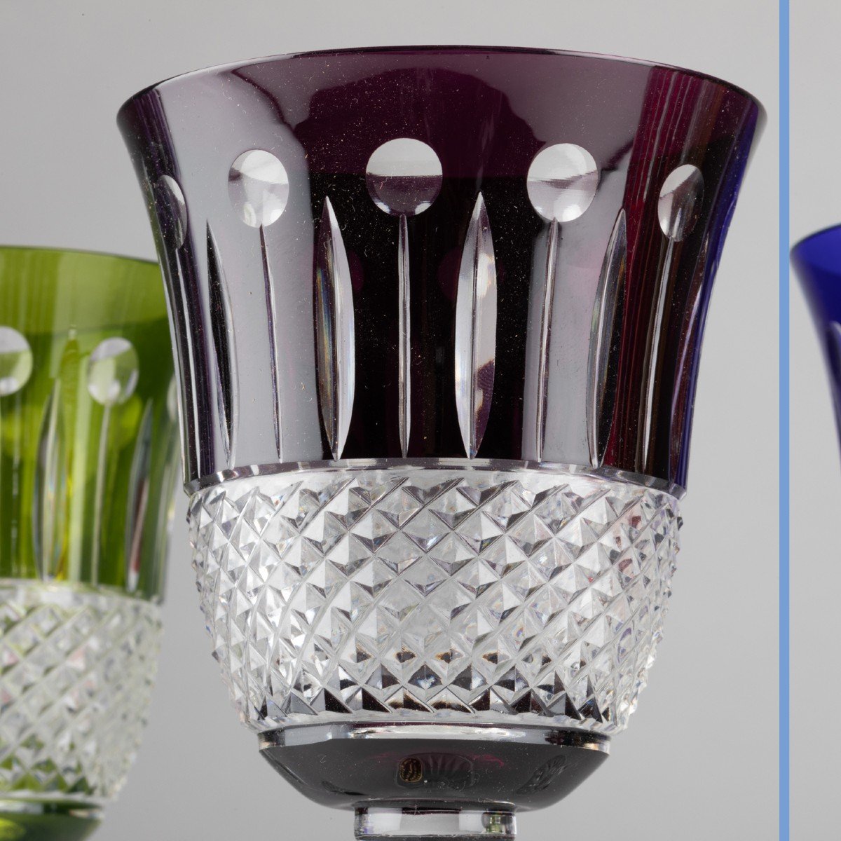 Série de verres en  cristal de Lorraine dans leur coffret, XXe-photo-2