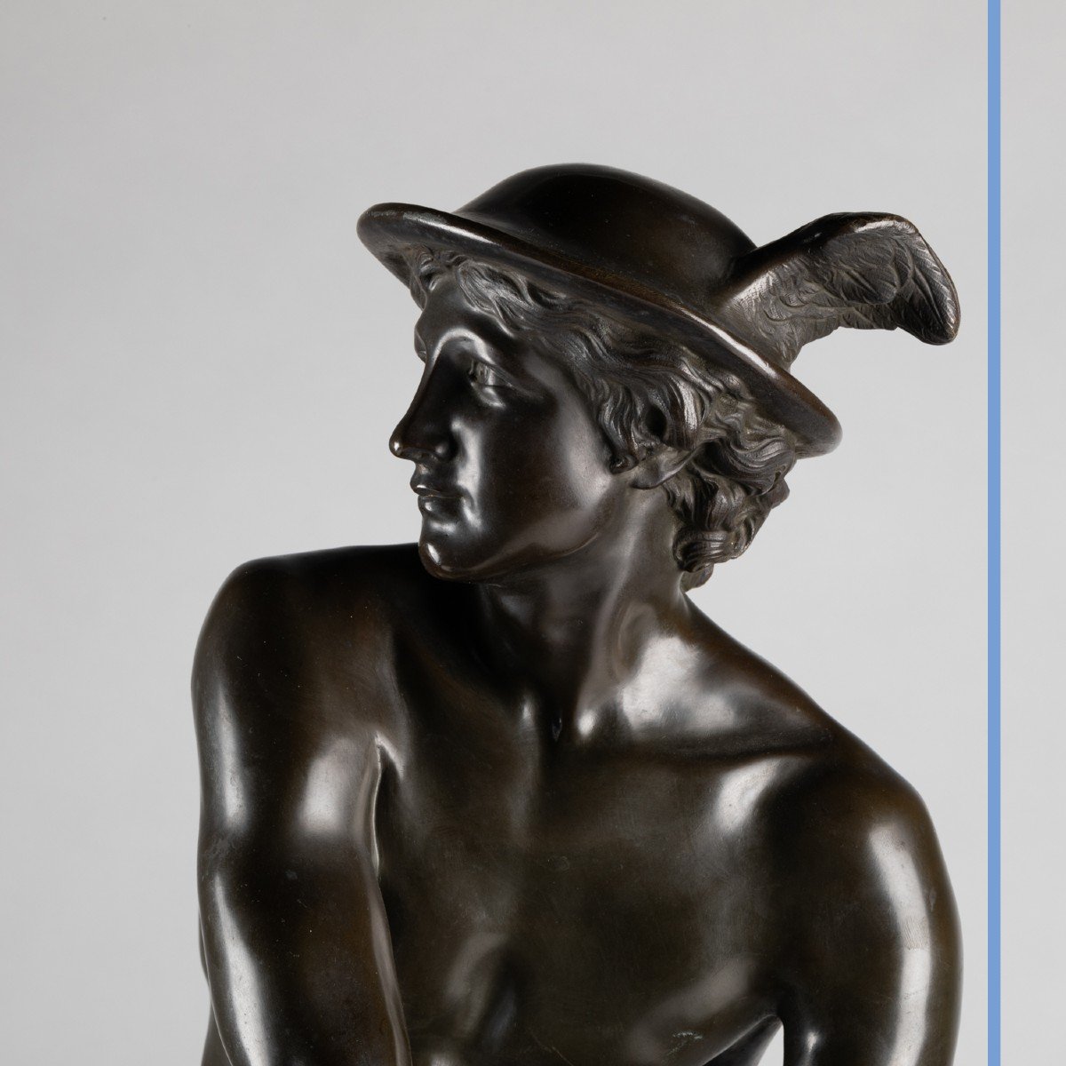 D'après  Jean Batiste Pigalle (1714-1785), Bronze, Mercure attachant ses talonnières, XIXe-photo-3