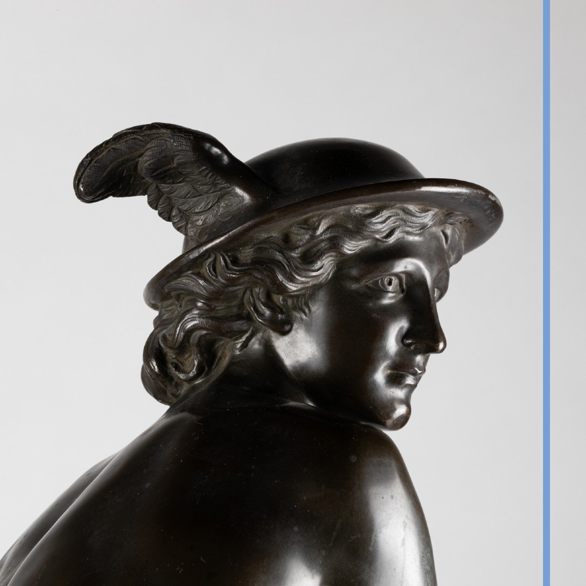 D'après  Jean Batiste Pigalle (1714-1785), Bronze, Mercure attachant ses talonnières, XIXe-photo-5