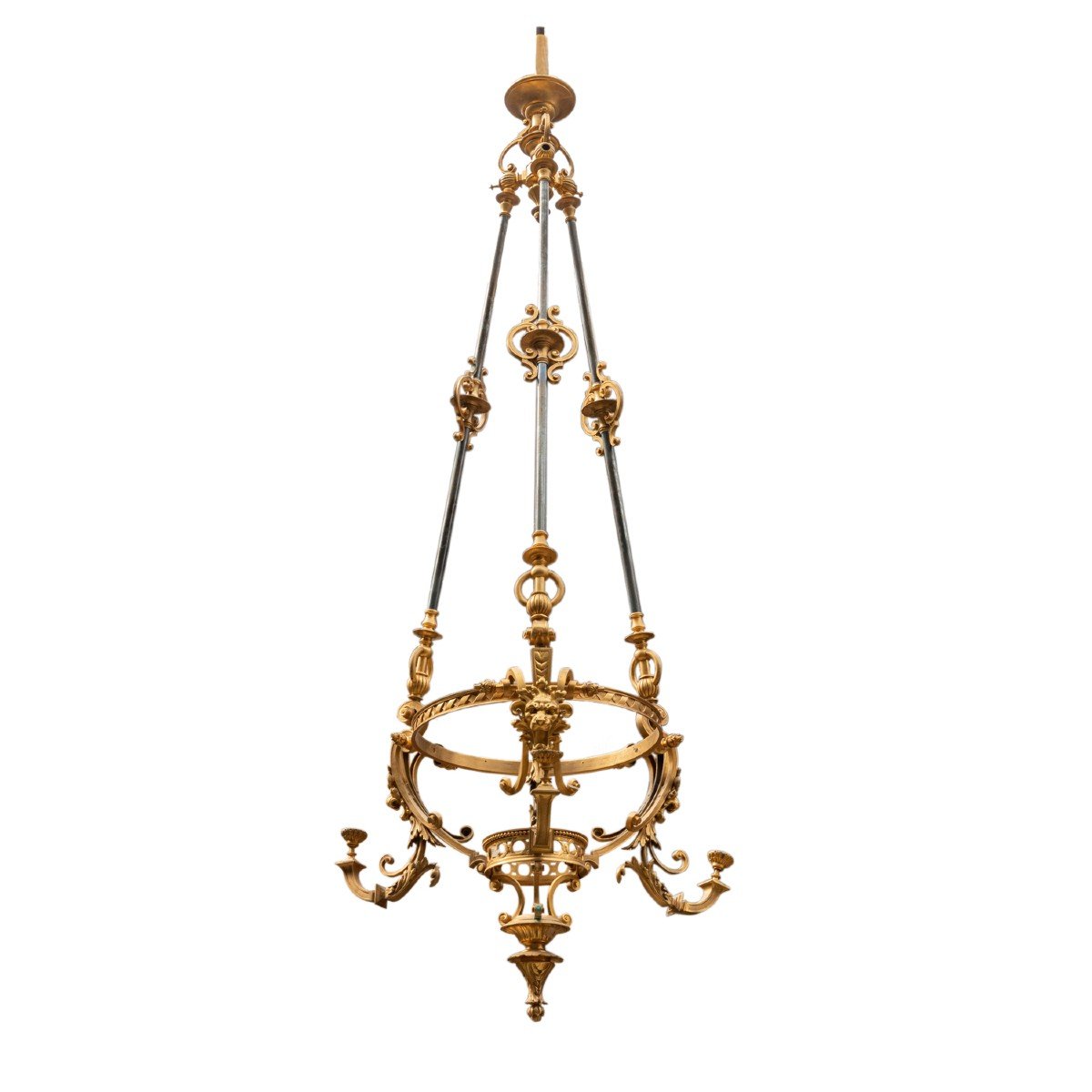 Série de 4 suspensions aux armoiries de la ville de Paris en bronze doré, XIXe