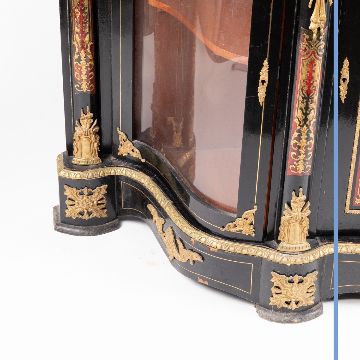 Paire de meubles vitrines &agrave; hauteur d&#039;appui  de style Boulle, fin XIXe-photo-6