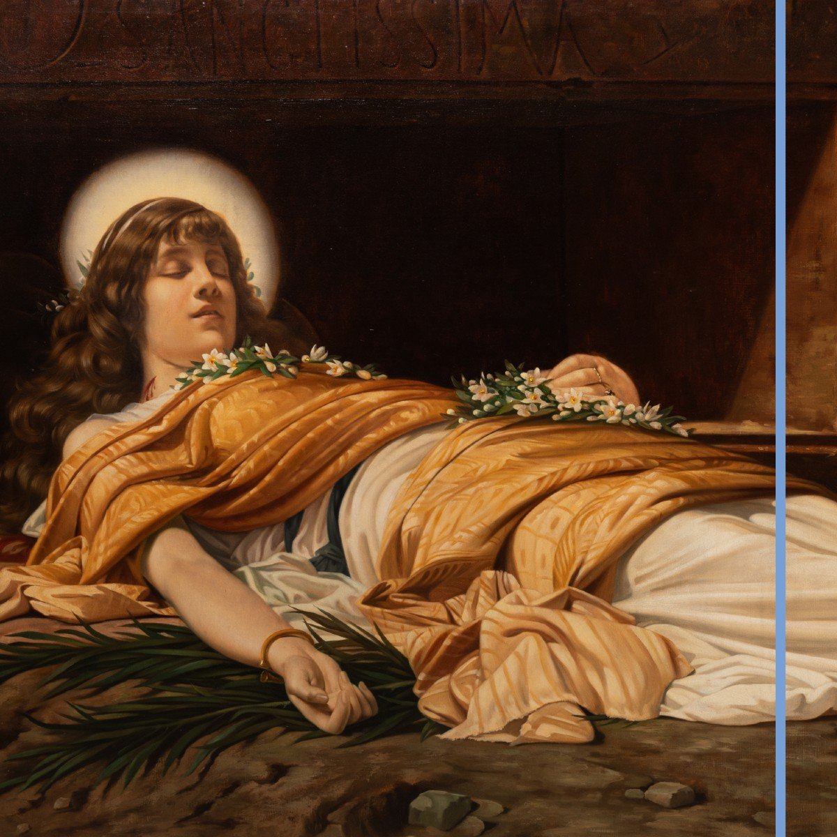 Th&eacute;obald Chartran (1849-1907), La mort de Sainte-C&eacute;cile, huile sur toile, XIXe-photo-2
