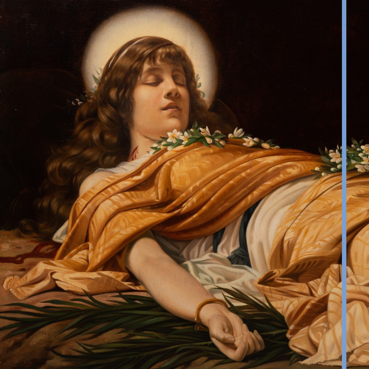Th&eacute;obald Chartran (1849-1907), La mort de Sainte-C&eacute;cile, huile sur toile, XIXe-photo-3