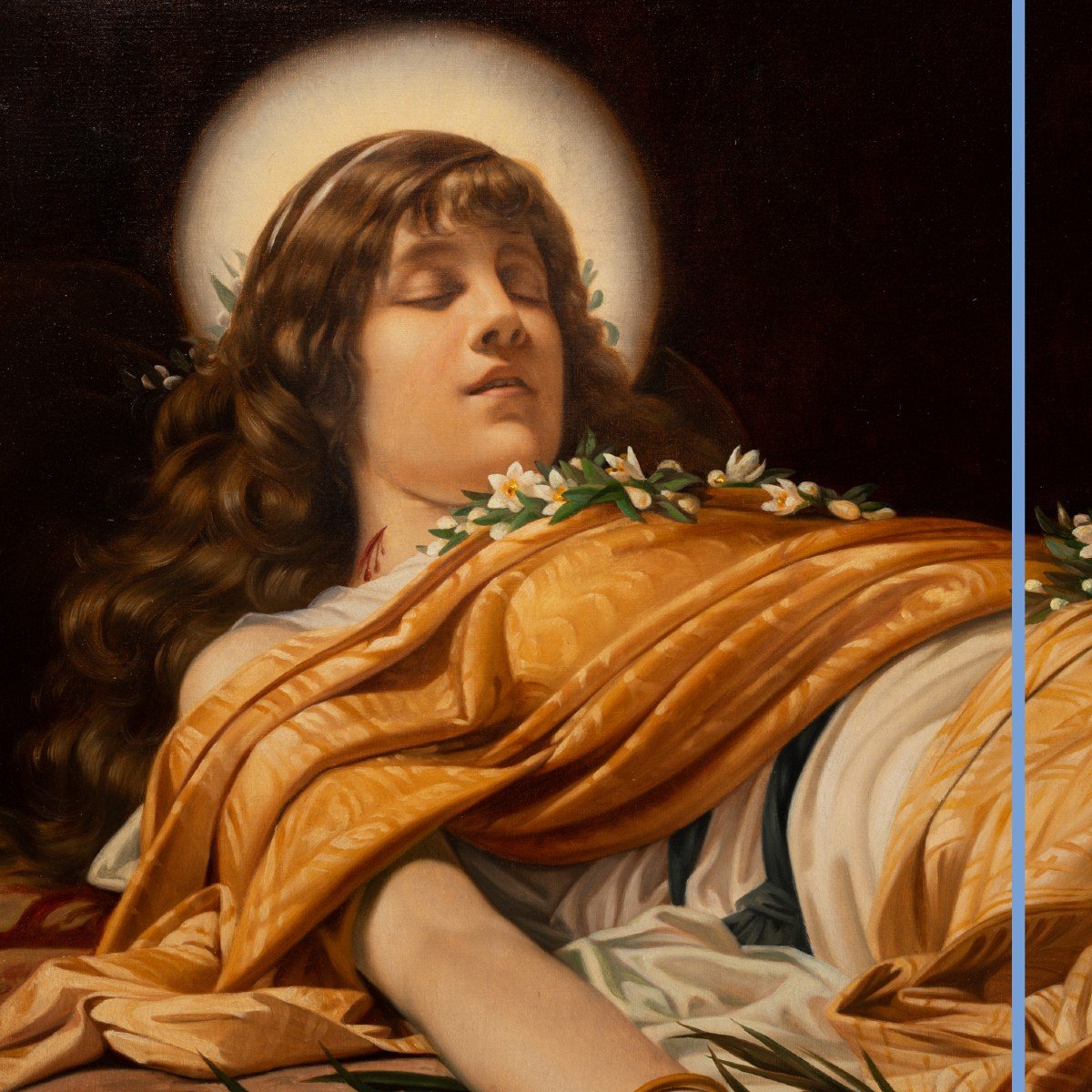 Th&eacute;obald Chartran (1849-1907), La mort de Sainte-C&eacute;cile, huile sur toile, XIXe-photo-4
