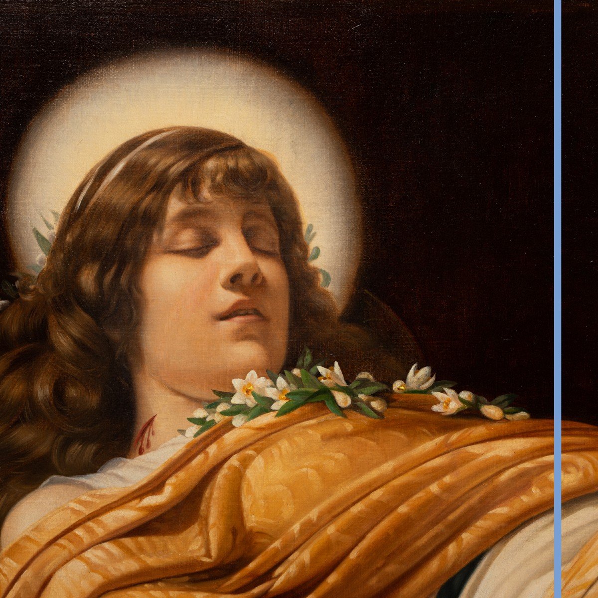 Th&eacute;obald Chartran (1849-1907), La mort de Sainte-C&eacute;cile, huile sur toile, XIXe-photo-1