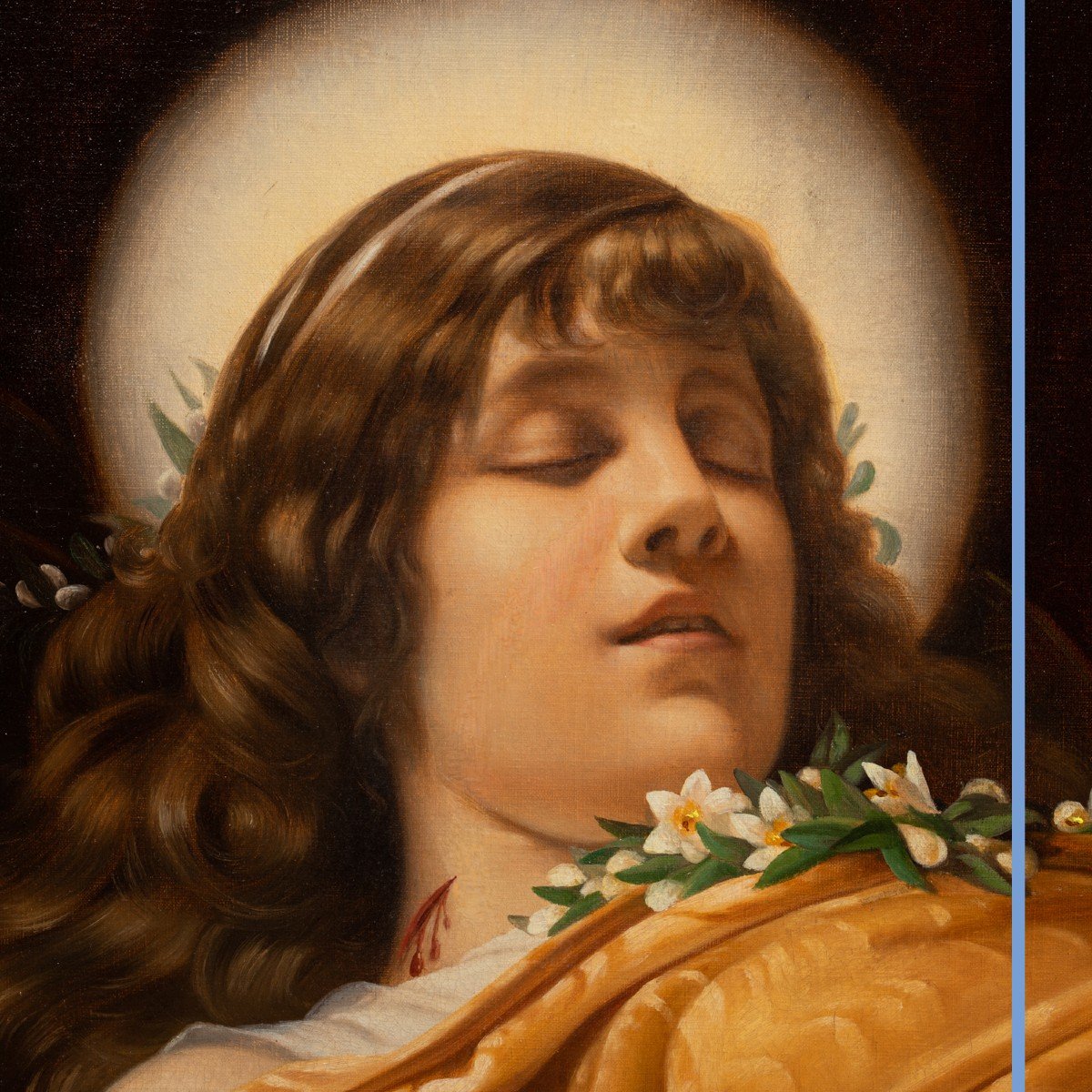 Th&eacute;obald Chartran (1849-1907), La mort de Sainte-C&eacute;cile, huile sur toile, XIXe-photo-2