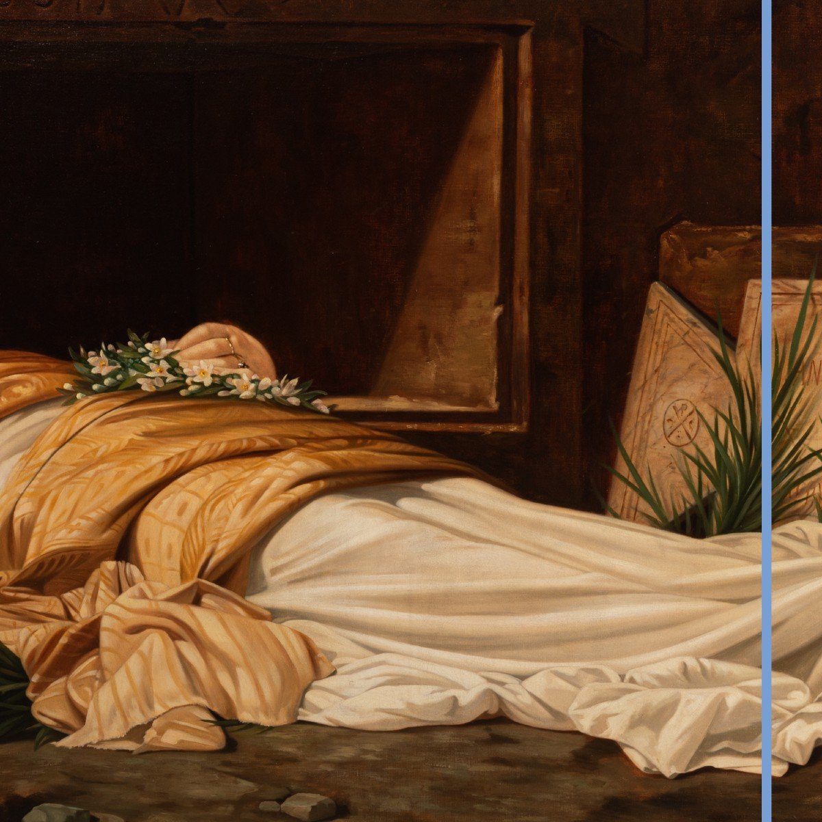 Th&eacute;obald Chartran (1849-1907), La mort de Sainte-C&eacute;cile, huile sur toile, XIXe-photo-4