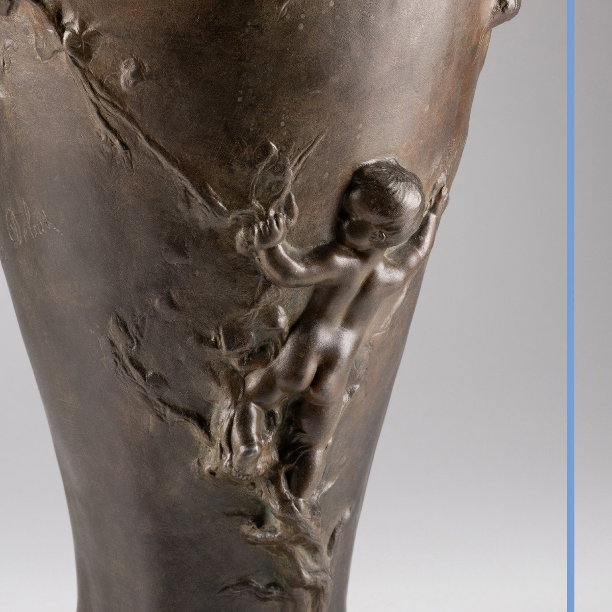 Marcel  Dubut (1865-1933), grand vase amphore en bronze, XIXe -photo-7