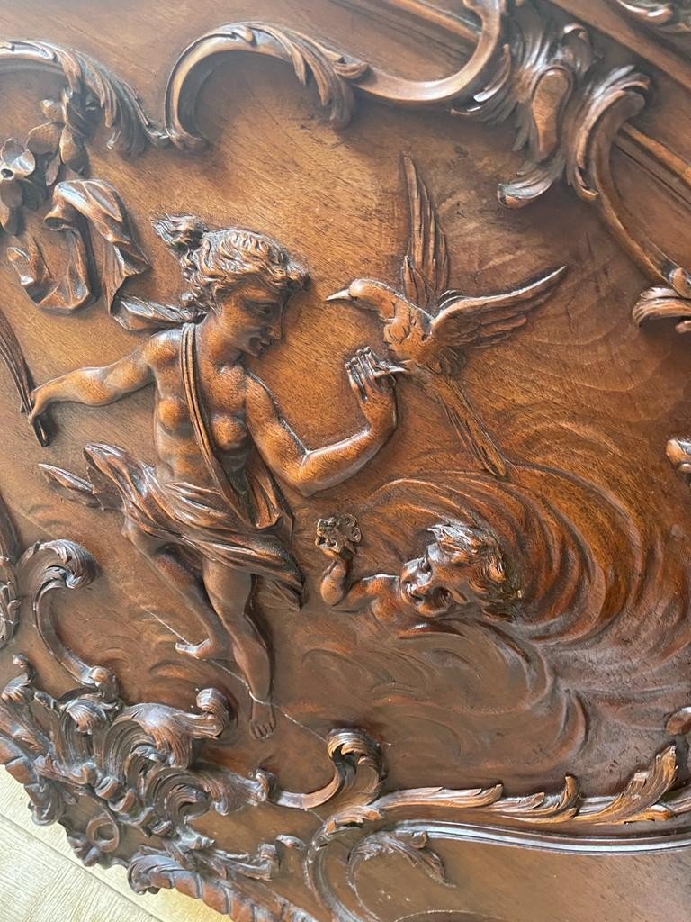 Armoire et lit de style Louis XV en noyer sculpté, XIXe-photo-8