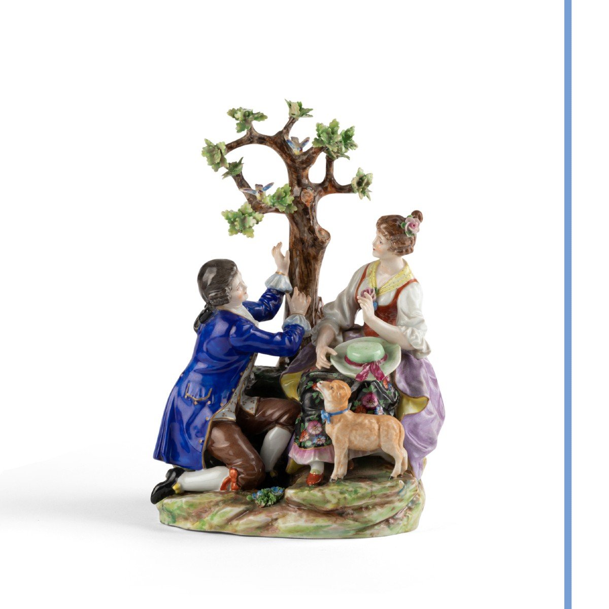 Dans le go&ucirc;t de Saxe, deux groupes figurant des sc&egrave;nes romantiques, XIXe-photo-3
