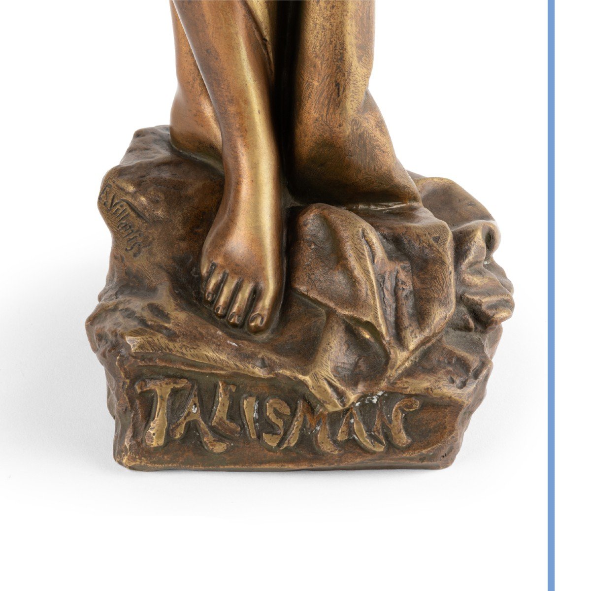 Emmanuel Villanis (1858-1914), Talisman, bronze patiné, XIXe-photo-3