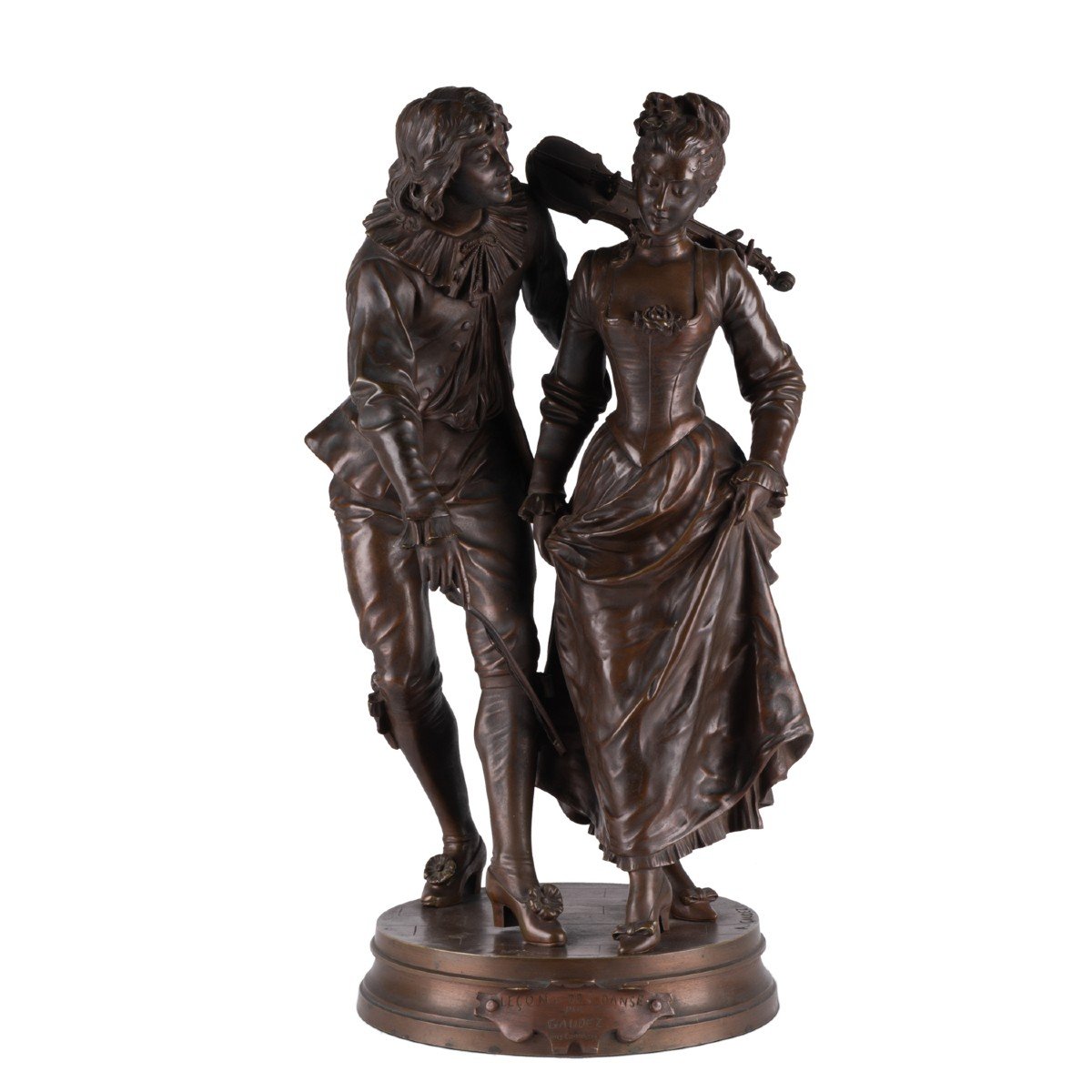 Adrien Etienne Gaudez (1845-1902), La leçon de danse, bronze, XIXe