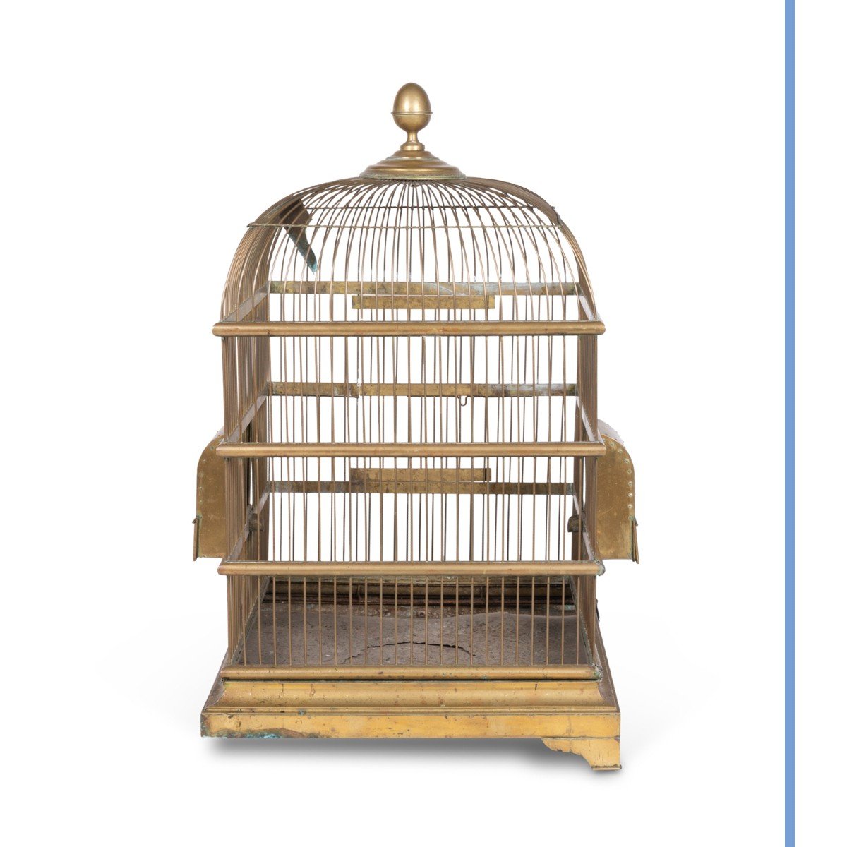 Cage &agrave; perroquet en laiton dor&eacute;, XIXe-photo-1