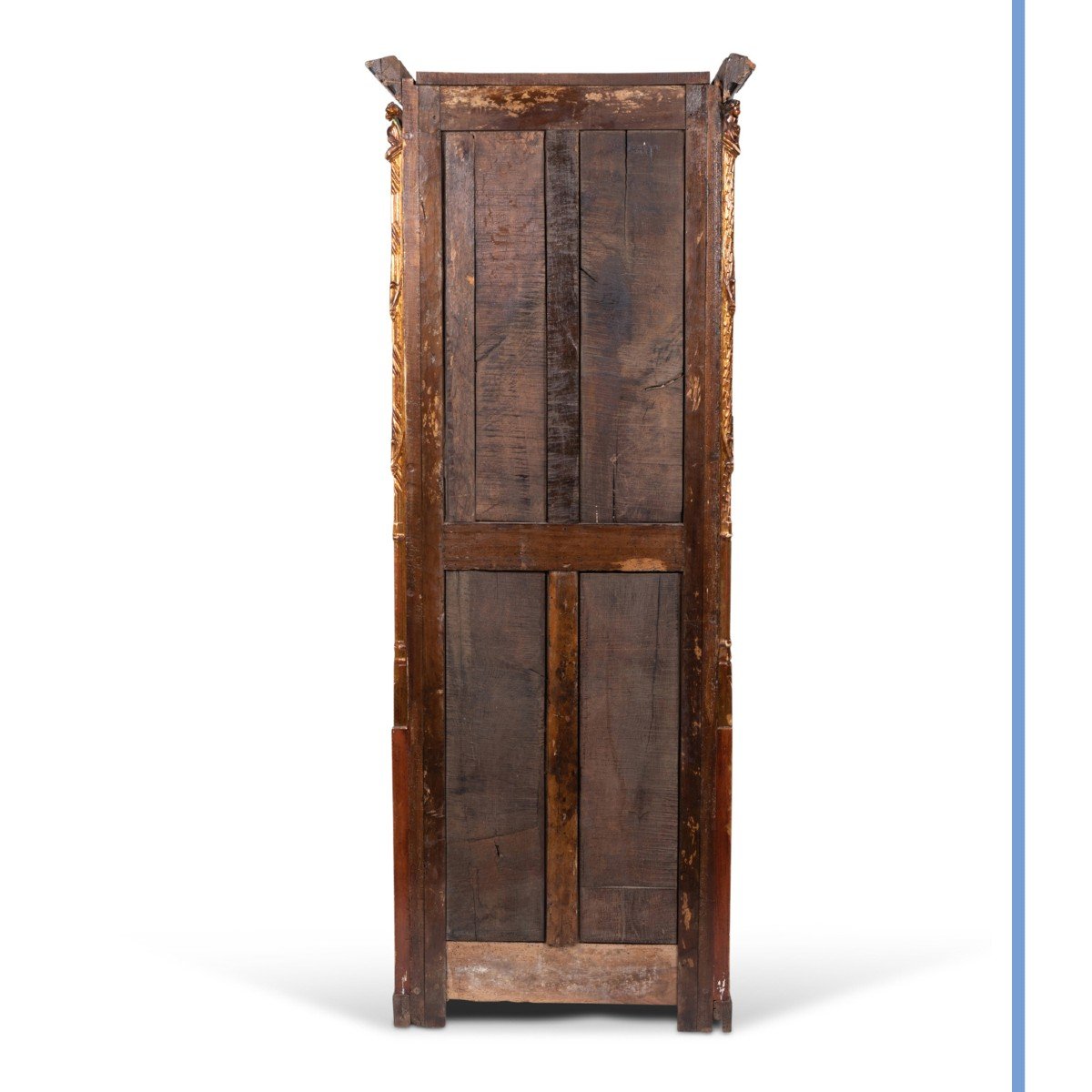 Armoire n&eacute;ogothique en bois richement sculpt&eacute;, laqu&eacute; polychrome et dor&eacute;, XIXe-photo-4