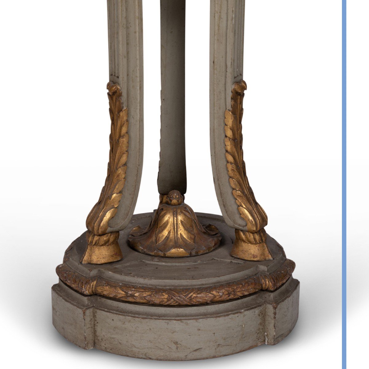 Sellette de style Louis XVI en bois sculpt&eacute;, laqu&eacute; et dor&eacute;, XIXe-photo-2