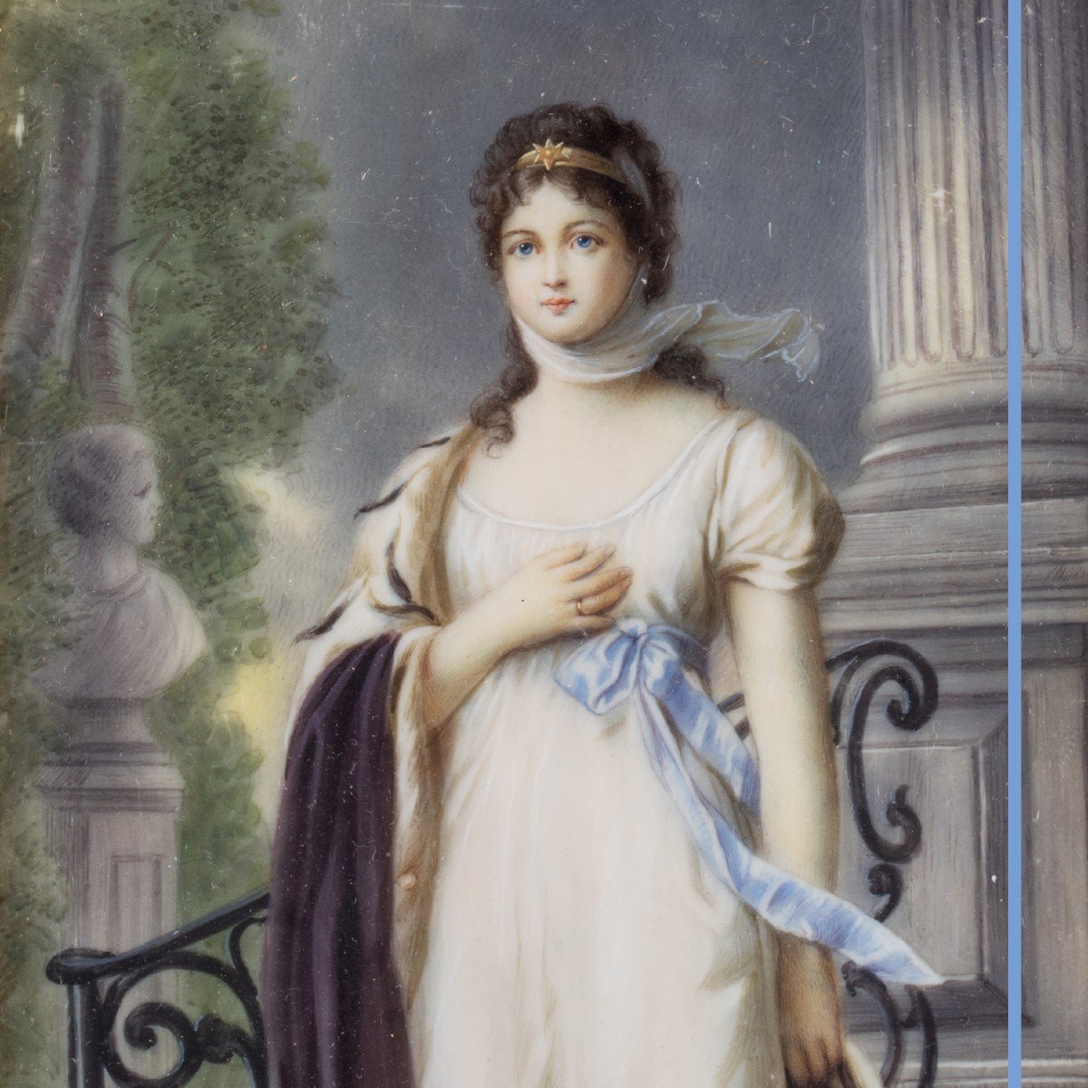 Hector Viger Duvigneau (1819-1879), portrait en pied de Louise de Prusse, porcelaine, XIXe-photo-2