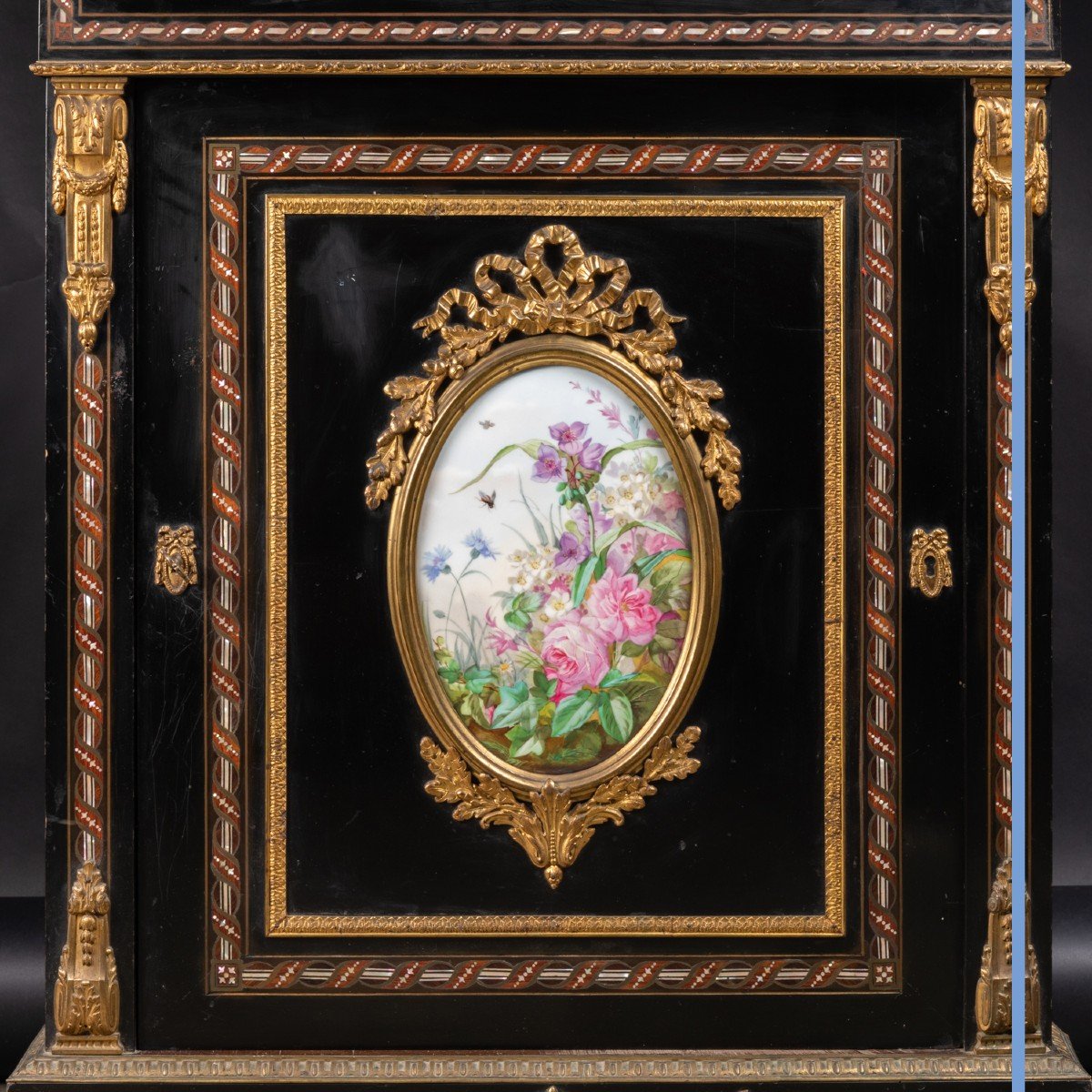 Charles Guillaume Diehl (1811-1885), meuble à hauteur d'appui au médaillon en porcelaine, XIXe-photo-3