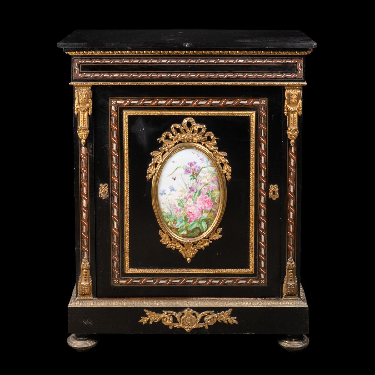 Charles Guillaume Diehl (1811-1885), meuble &agrave; hauteur d&#039;appui au m&eacute;daillon en porcelaine, XIXe
