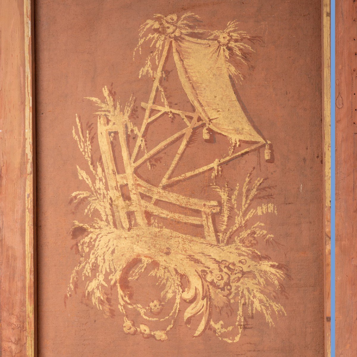 Dans le goût de Jean Baptiste Pillement (1728-1808), paravent à quatre feuilles, XIXe-photo-4