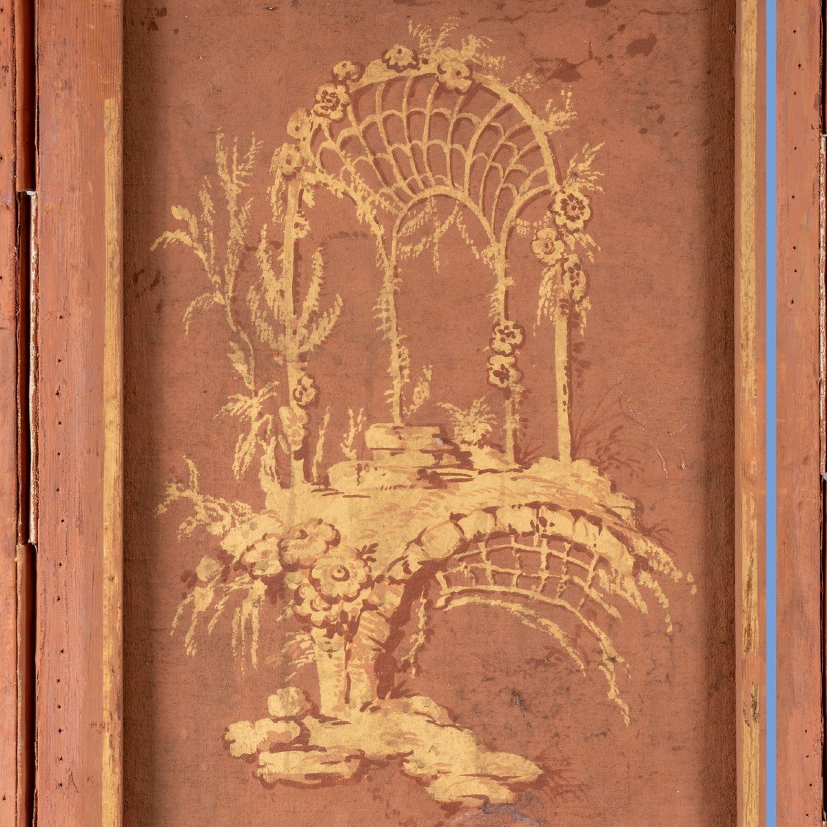 Dans le go&ucirc;t de Jean Baptiste Pillement (1728-1808), paravent &agrave; quatre feuilles, XIXe-photo-5
