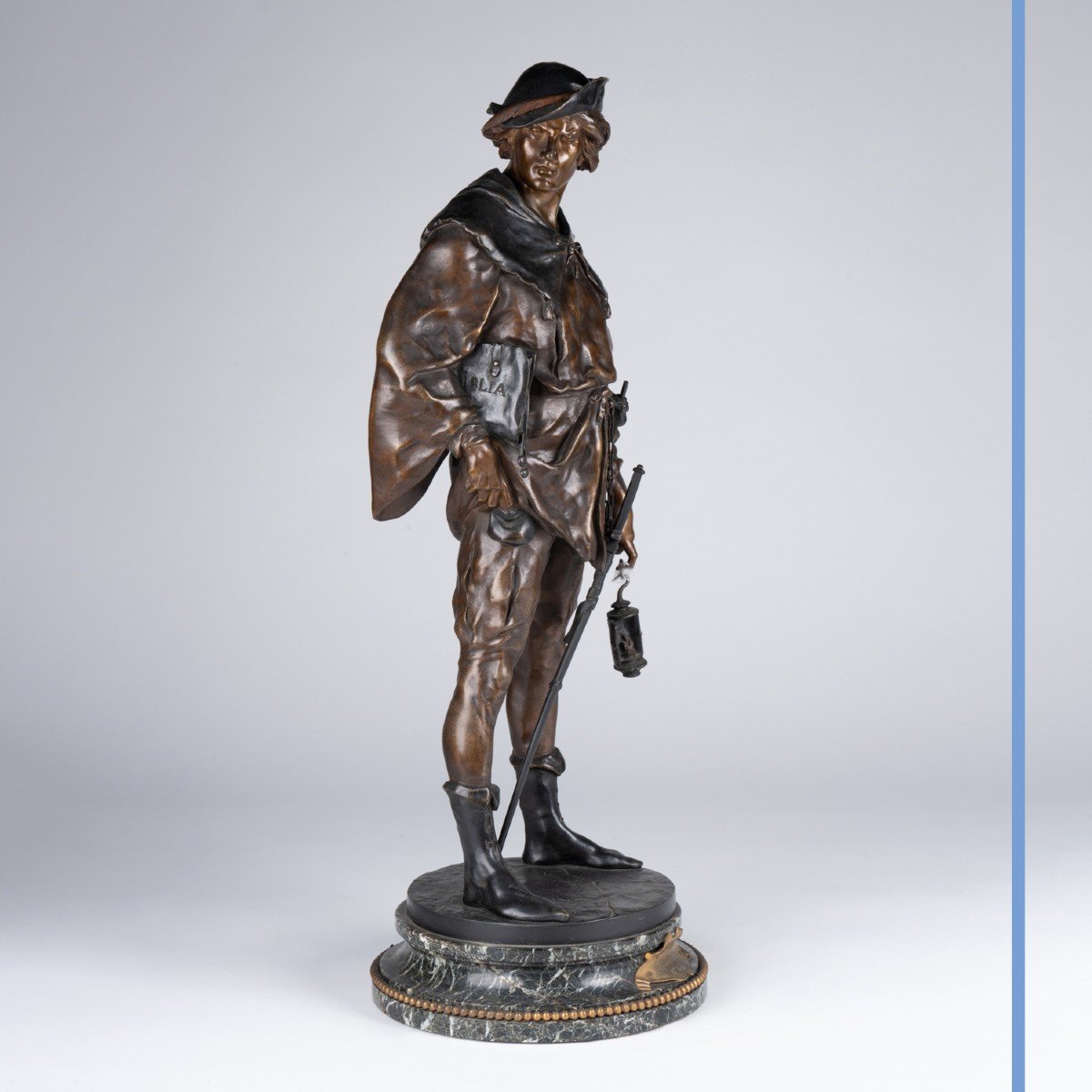 Emile Picault (1833-1922) "Escholier", sculpture en bronze, XIXe-photo-1