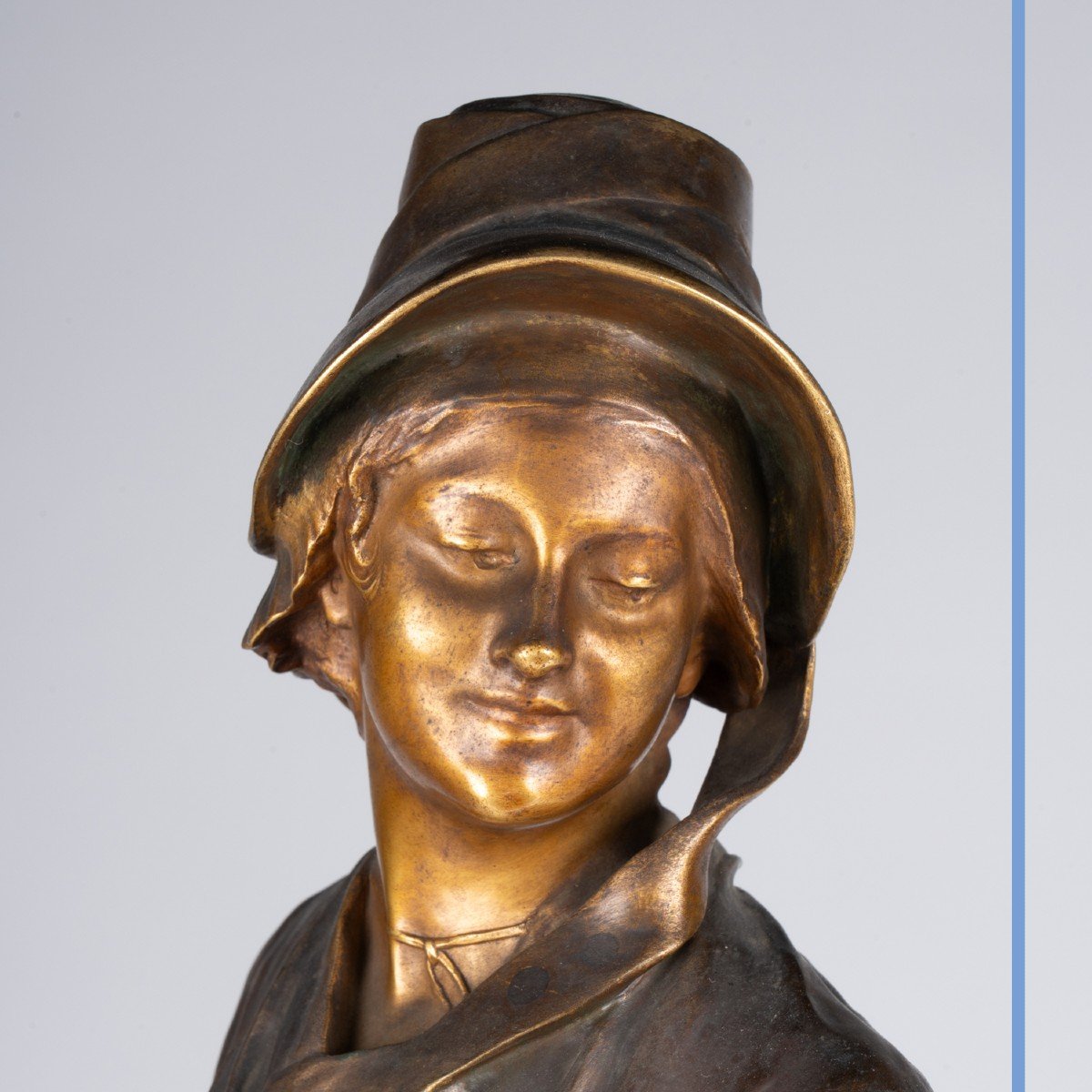 Antonin Merci&eacute; (1845-1916), Jeune paysanne , bronze, XIXe-photo-1