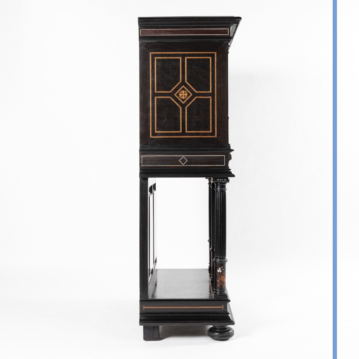Charles Hunsinger (1823-1893) et Charles Wagner, cabinet marquet&eacute;, XIXe-photo-4