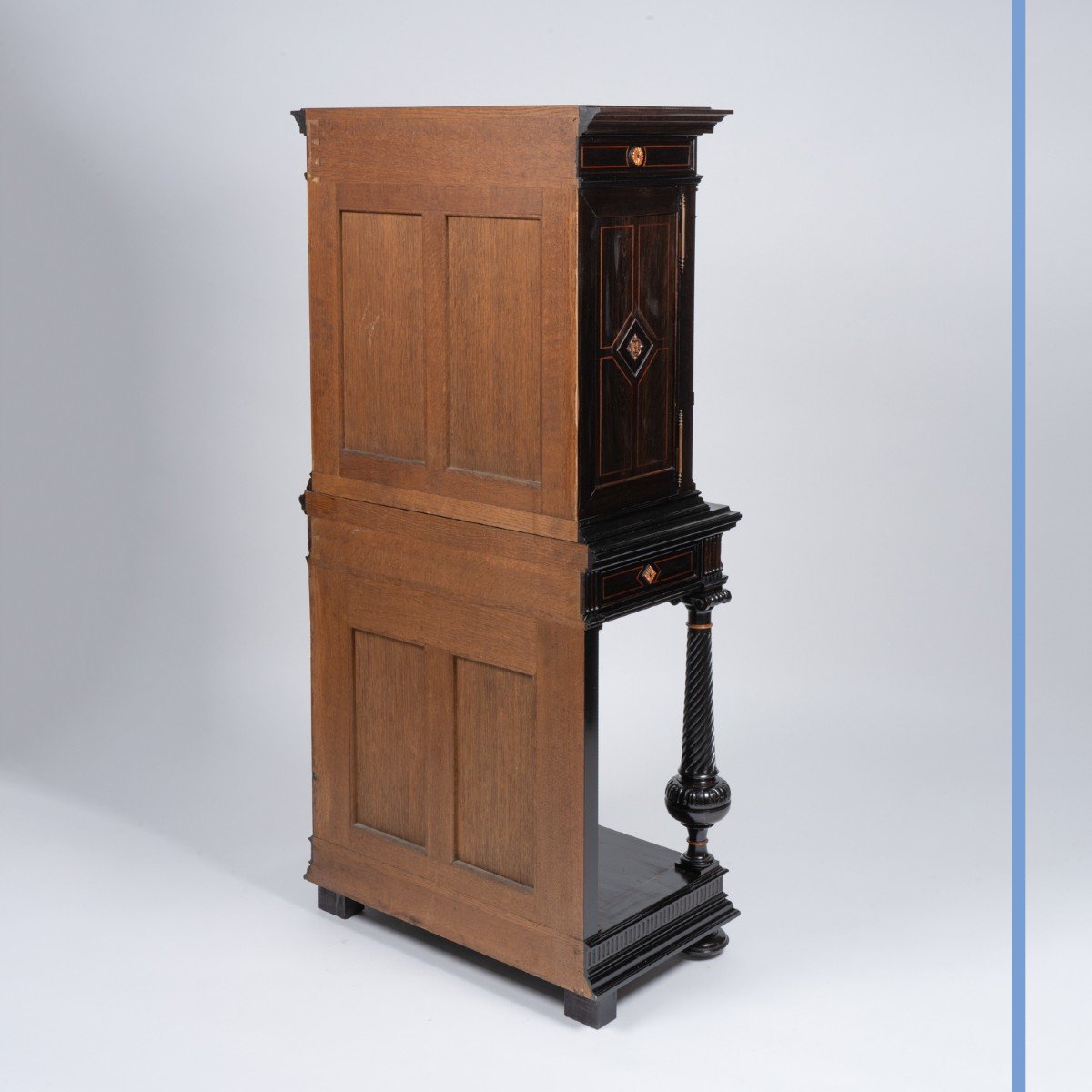 Charles Hunsinger (1823-1893), cabinet en bois noirci et naturel sculpté, XIXe-photo-2